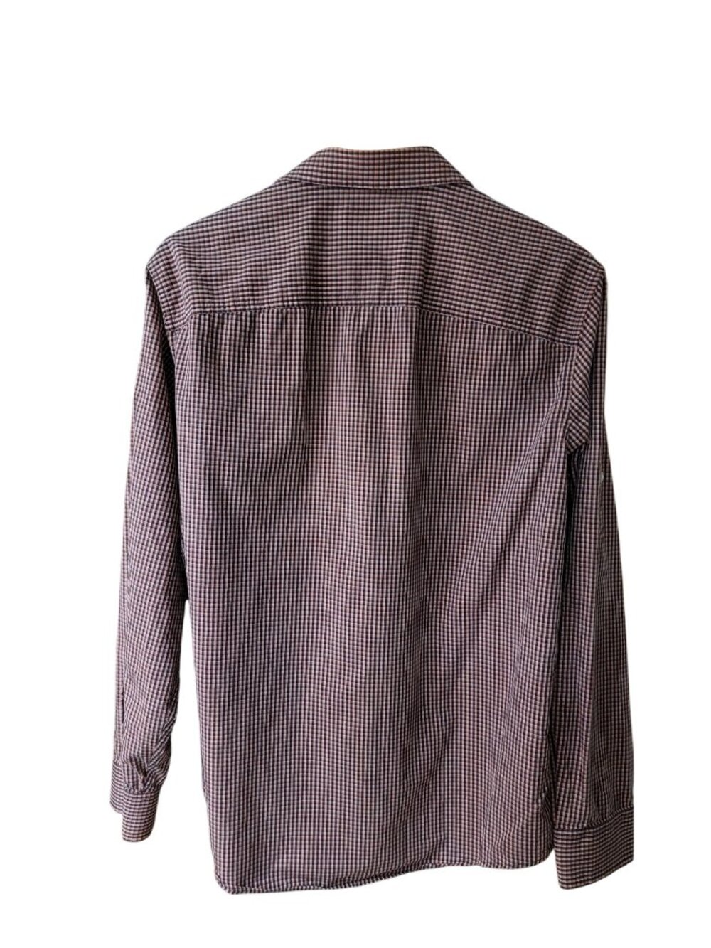 Michael Kors Mens Plaid Button Down Shirt Red White Blue Cotton Long Sleeve L - Picture 2 of 6